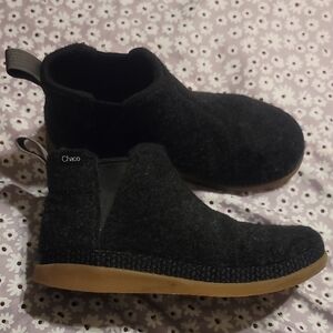 Chaco Black Wool Slip-On Booties Size 7
